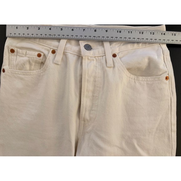 Levi's 501 Original Fit Jeans Womens 26x31 White Button-Fly Raw Hem Denim - Picture 10 of 12